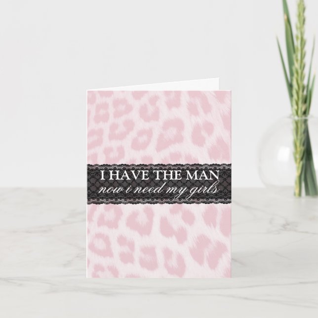 Pink Cheetah Print Bridesmaid Request Card (Front)