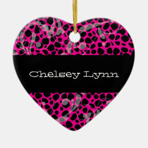 Pink Cheetah Print Christmas Ornament
