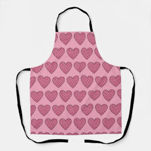 Pink Cheetah Print Hearts Apron
