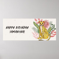 Pink Cheetah Wild Party Animal Kids Birthday
