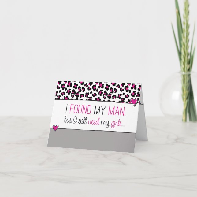 Pink Cheetah Will you be my Jr. Bridesmaid? Card (Front)