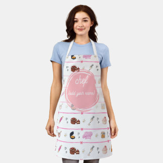 Pink Chef Baking Apron | Cute Vintage Pastry Kitch