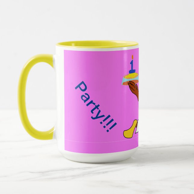 Pink Chef Ducky Birthday  Mug (Left)