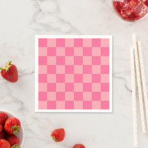 Pink Chequerboard Birthday Napkin | Spooky Cute