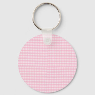 Pink Chequerboard Fabric Background Template Key Ring
