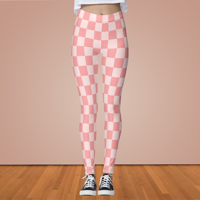 Pink Chequerboard Leggings (Creator Uploaded)