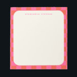 Pink Chequerboard Pattern | Personalised Name Notepad<br><div class="desc">Pink Chequerboard Pattern | Personalised Name Notepad</div>