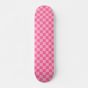 Pink Chequerboard Skateboard
