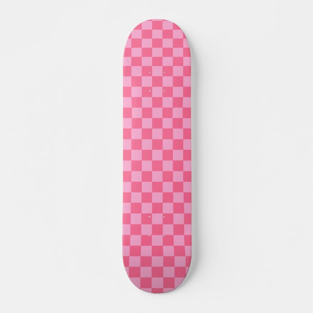 Pink Chequerboard Skateboard (Front)