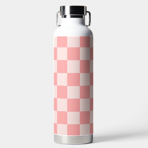 Pink Chequerboard Water Bottle