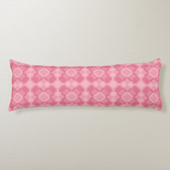 Pink Chequered Argyle Pattern Body Cushion (Front)