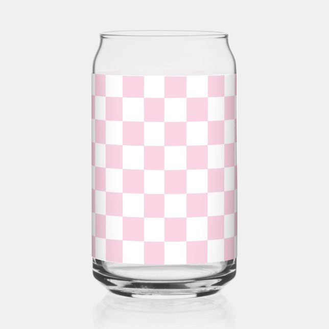  Pink Chequered Can Glass, Sweet Water Decor Glass (Right)