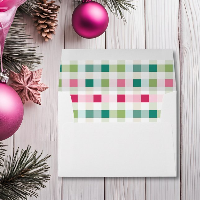 Pink Chequered Christmas Envelope (Pink Checker Envelope)