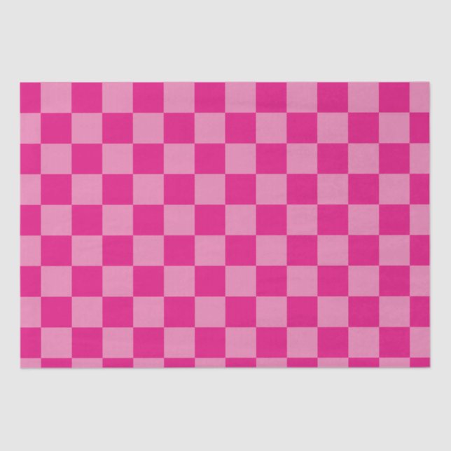 Pink Chequered geometric Tissue Paper (Front)