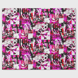 Pink Chequered Graffiti Wrapping Paper