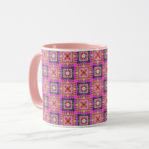 Pink Chequered Mug