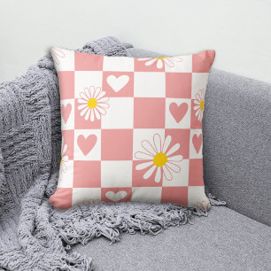 Pink Chequered Nursery Cushion