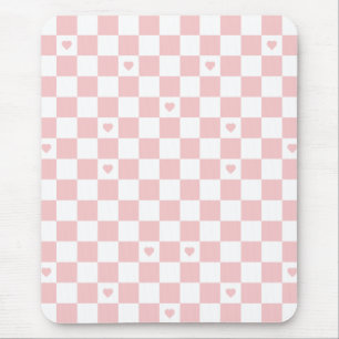 Pink Chequered Pattern Background Mousepad