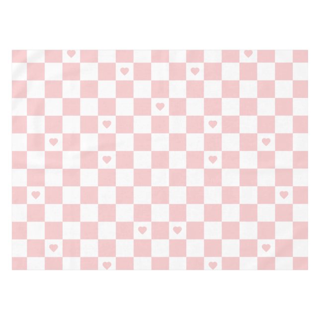Pink Chequered Pattern Background Tablecloth (Front (Horizontal))