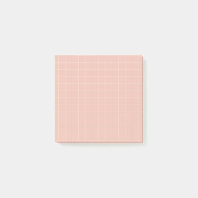 Pink Chequered Pattern Sweet Grid Design Office  Post-it Notes (Front)