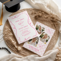 Pink Chequered Squiggle Frame Graduation