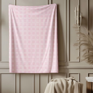 Pink Chequered Throw Blanket Timeless Cosy Charm