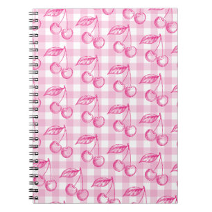 Pink Cherry Aesthetic Coquette Notebook