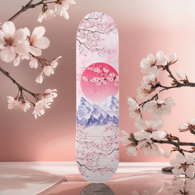 Pink Cherry Blossom Adult Youth Girly Beginner Skateboard (Creator Uploaded)