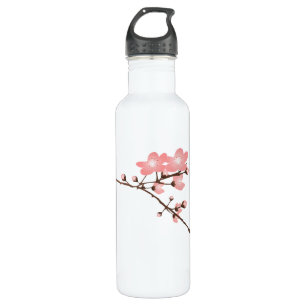 Pink Cherry Blossom  Aluminium 24oz 710 Ml Water Bottle