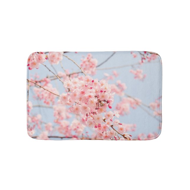 Pink Cherry Blossom Bath Mat (Front)