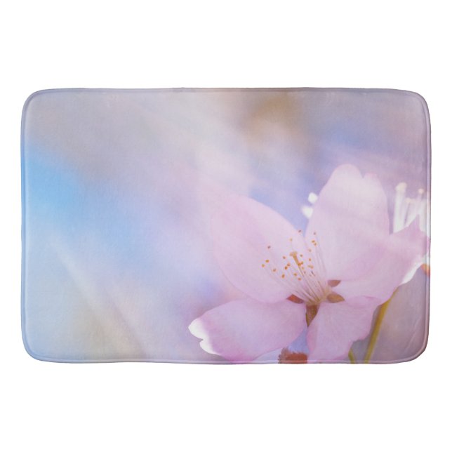 Pink cherry blossom bath mat (Front)