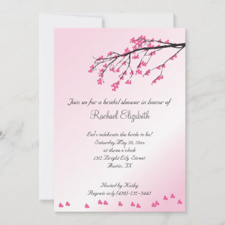 Pink Cherry Blossom Bridal Shower Invitation