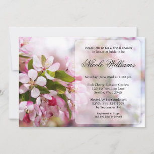 Pink Cherry Blossom Bridal Shower Invitation