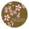 Pink Cherry Blossom/Brown Wedding Invitation Seal