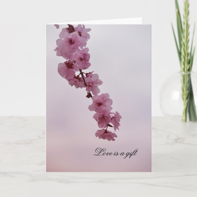Pink Cherry Blossom Card (Front)