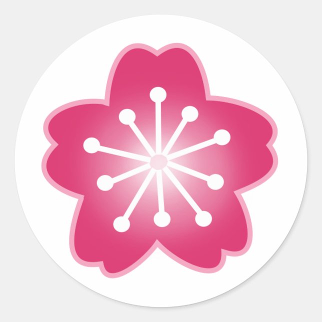 Pink Cherry Blossom Envelope Seal Stickers (Front)