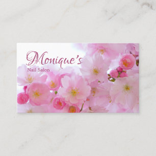Pink Cherry Blossom Floral Business Card