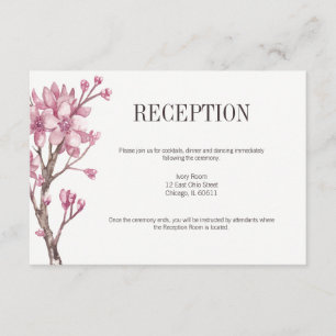 Pink Cherry Blossom Floral Reception Enclosure Card