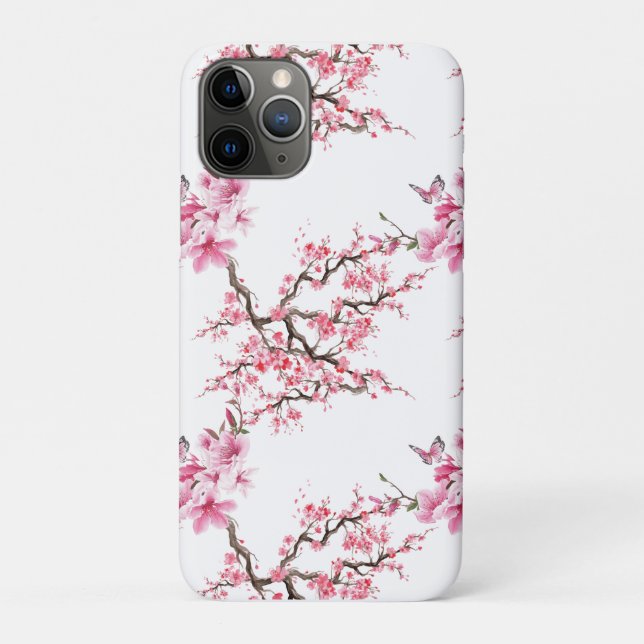 Pink Cherry Blossom Flower Pattern Case-Mate iPhone Case (Back)