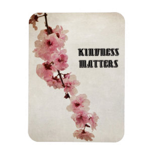 Pink Cherry Blossom Flowers Kindness Magnet