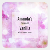 Pink Cherry Blossom Flowers Photo Candle Business