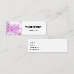 Pink Cherry Blossom Flowers Photo Mini Business Card
