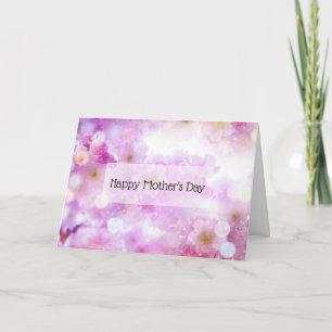 Pink Cherry Blossom Flowers Photo Mother's Day Card