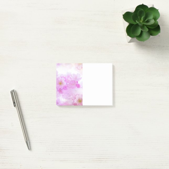 Pink Cherry Blossom Flowers Photo Post-it Notes (Office)