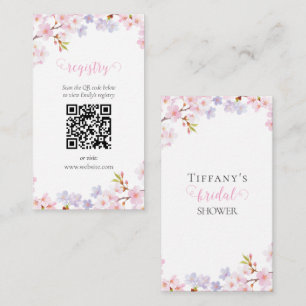 Pink Cherry Blossom Garden Bridal Shower Registry Enclosure Card