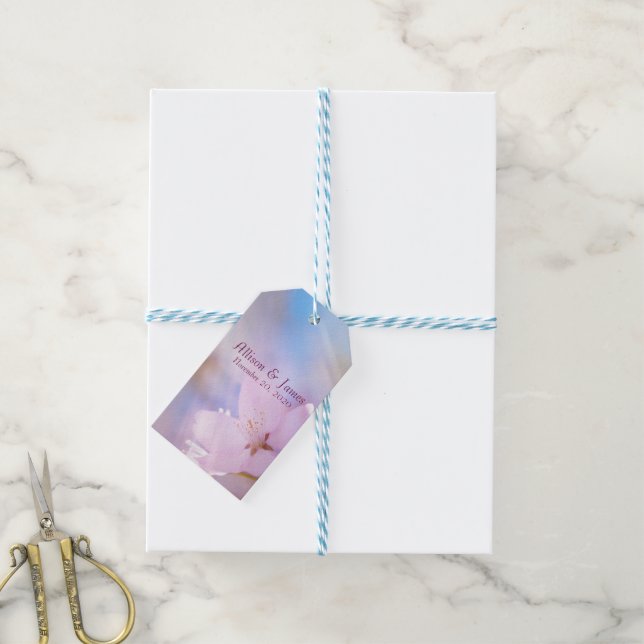 Pink cherry blossom gift tags (With Twine)