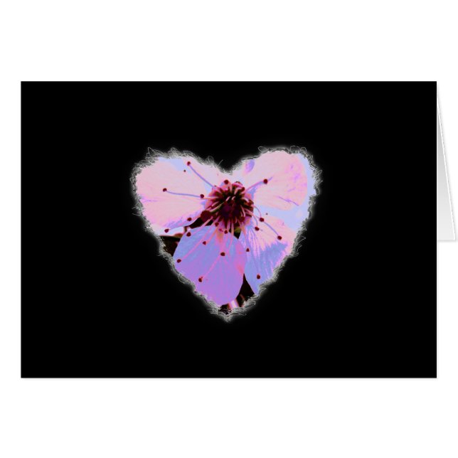 Pink Cherry Blossom Heart Valentine Love Romance (Front Horizontal)