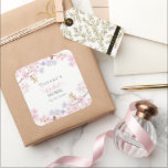 Pink Cherry Blossom in Bloom Garden Bridal Shower Square Sticker<br><div class="desc">Elegant Watercolor Pink Cherry Blossom in Bloom Garden Bridal Shower</div>