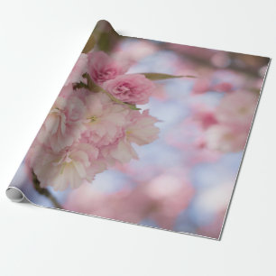 PINK CHERRY BLOSSOM IN CLOSE UP PHOTOGRAPHY WRAPPING PAPER