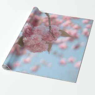 PINK CHERRY BLOSSOM IN CLOSE UP PHOTOGRAPHY WRAPPING PAPER